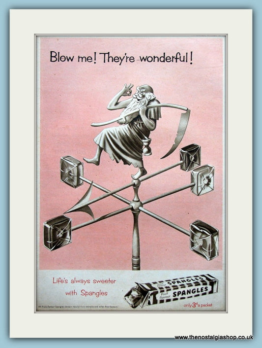 Spangles Sweets. Original Advert 1954 (ref AD3563)