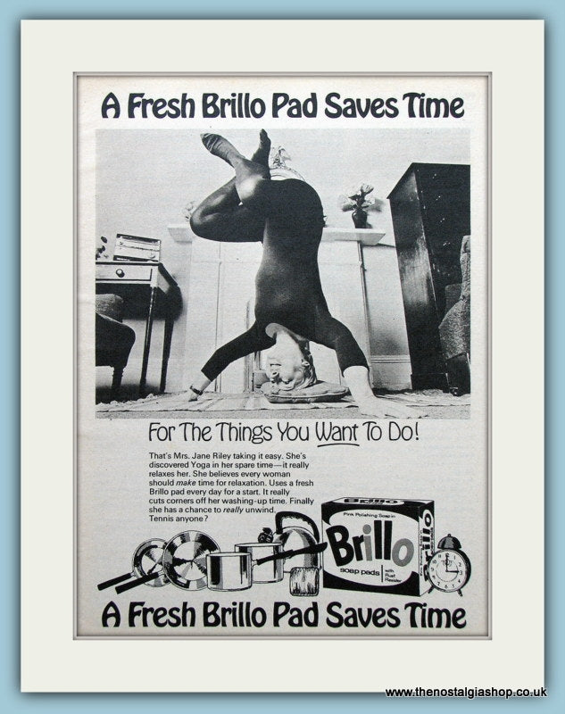 Brillo Washing Up Pads Original Advert 1969 (ref AD3687)