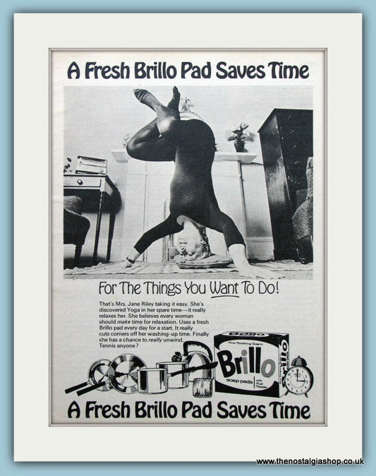 Brillo Washing Up Pads Original Advert 1969 (ref AD3687)