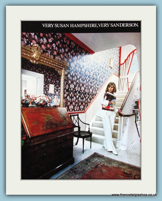 Sanderson Wallcovering Featuring Susan Hampshire Original Advert 1976 (ref AD3828)