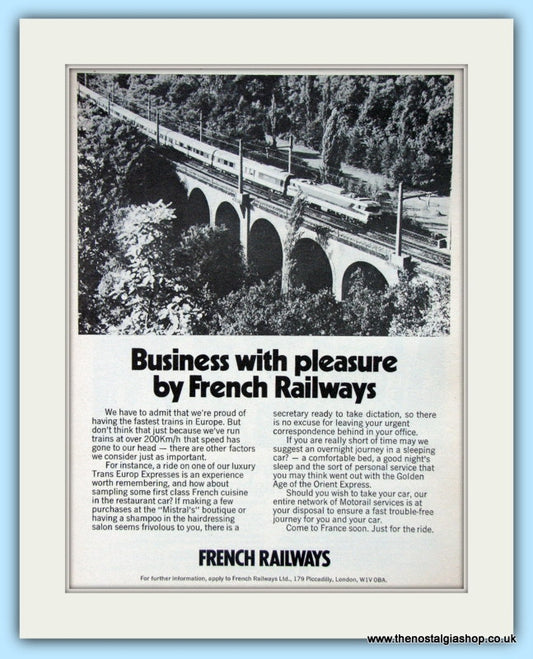 French Railways Original Advert 1976 (ref AD6529)
