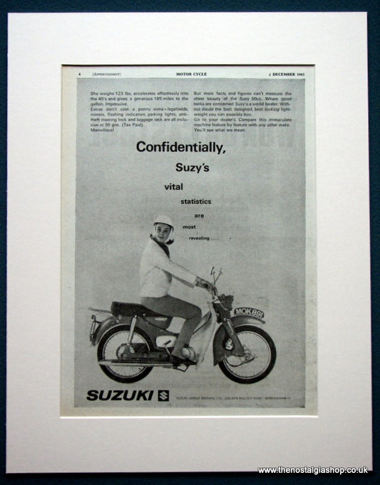 Suzuki 50cc Motorcycle. Original advert 1965 (ref Ad1226)