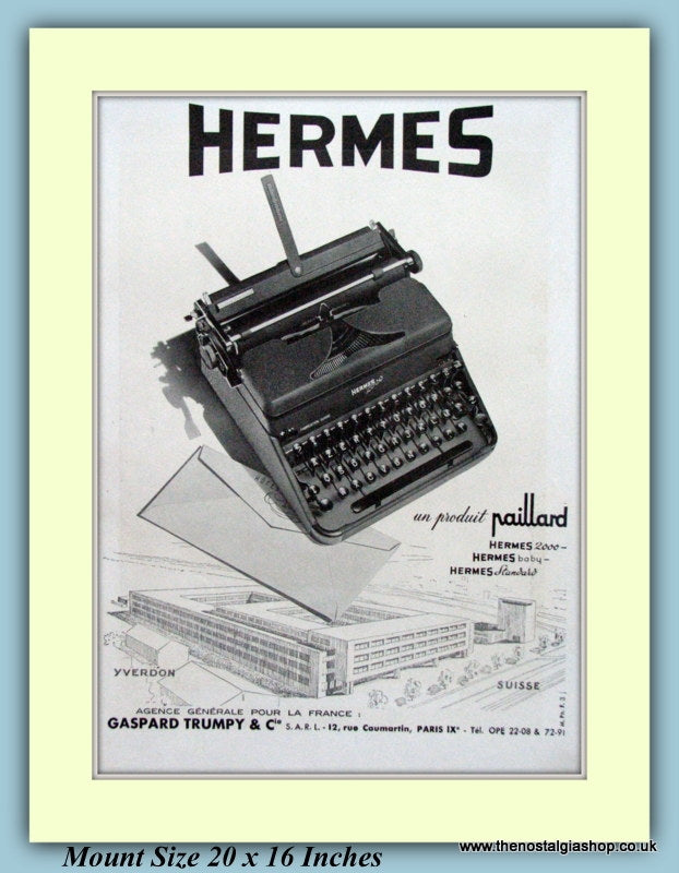 Hermes Typewriter Original French Advert 1948 (ref AD9202)