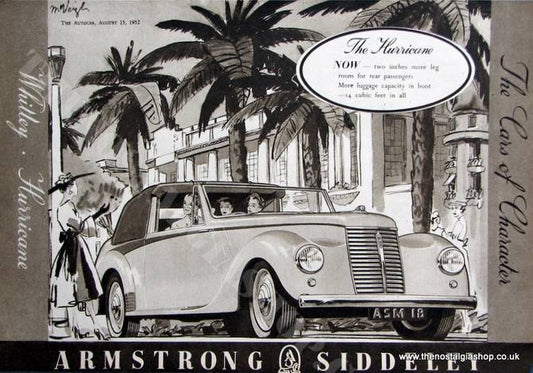 Armstrong Siddeley Hurricane 1952 Original Advert (ref AD1468)
