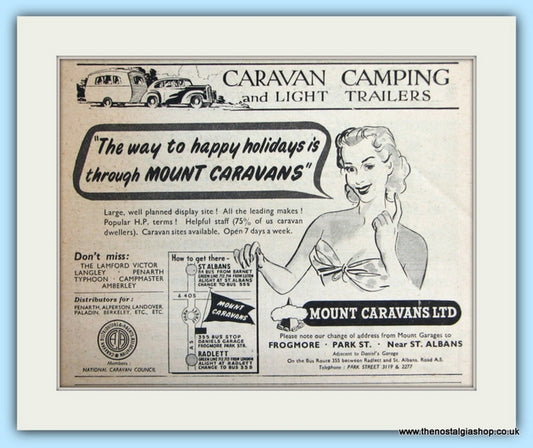 Mount Caravans Original Advert 1953 (ref AD5064)
