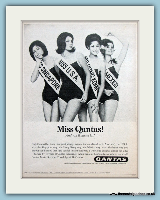 Quantas Airline Original Advert 1966 (ref AD2139)