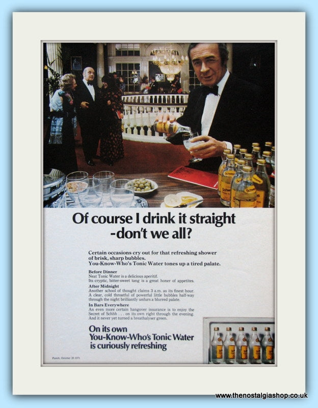 Schweppes Tonic Water Original Advert 1971 (ref AD5003)