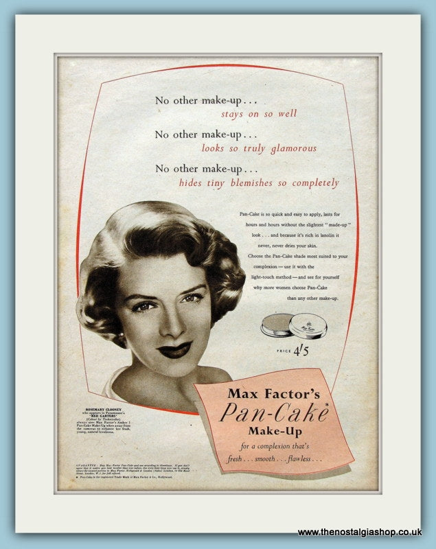 Max Factor Make-Up. Original Advert 1954 (ref AD3612)