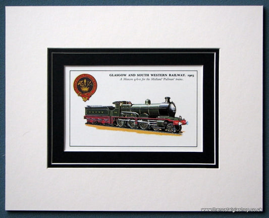 Glasgow And South Western Rly Pullman 4-6-0 Mounted Print (ref SP21)