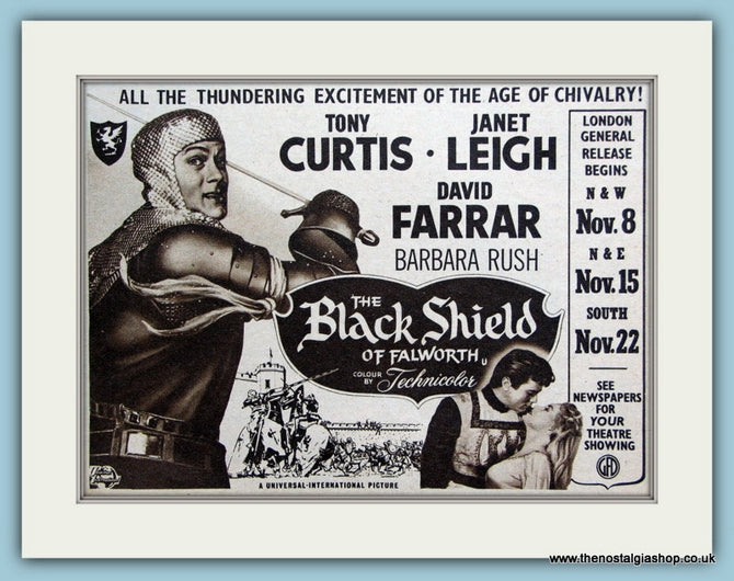 The Black Shield of Falworth starring Tony Curtis, 1954 Original Advert (ref AD3223)