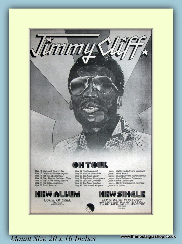Jimmy Cliff On Tour 1974 Original Advert (ref AD9115)