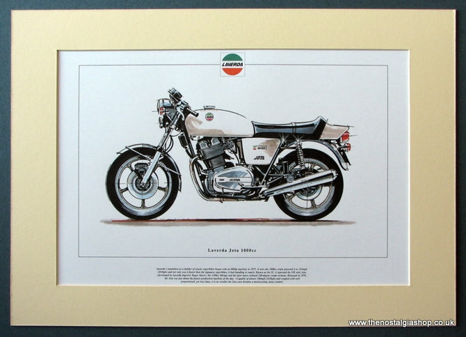 Laverda Jota 1000cc Mounted Motorcycle Print (ref PR3033)