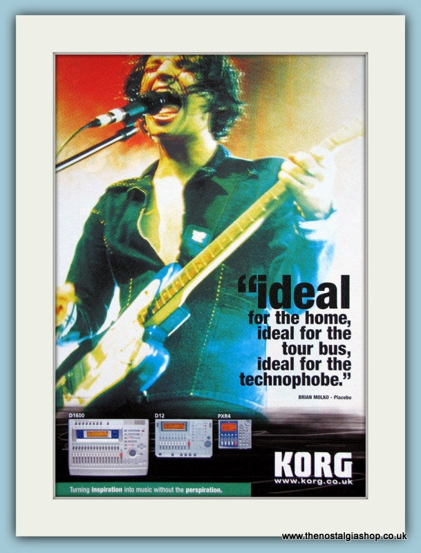 Korg D1600, D12, DXR4 Featuring Brian Molko-Placebo Original Advert 2002 (ref AD2750)