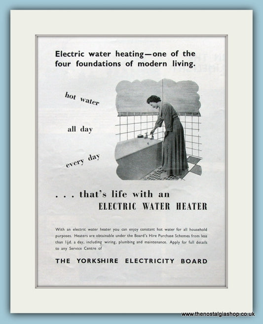 Electric Water Heater Original Advert 1954 (ref AD3893)