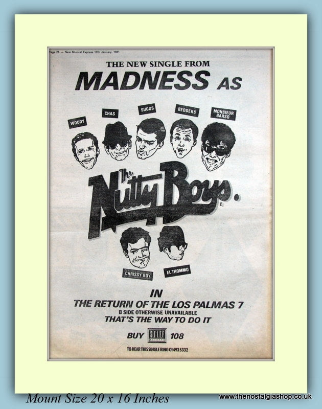 Madness As The Nutty Boys Original Advert 1981 (ref AD9106)