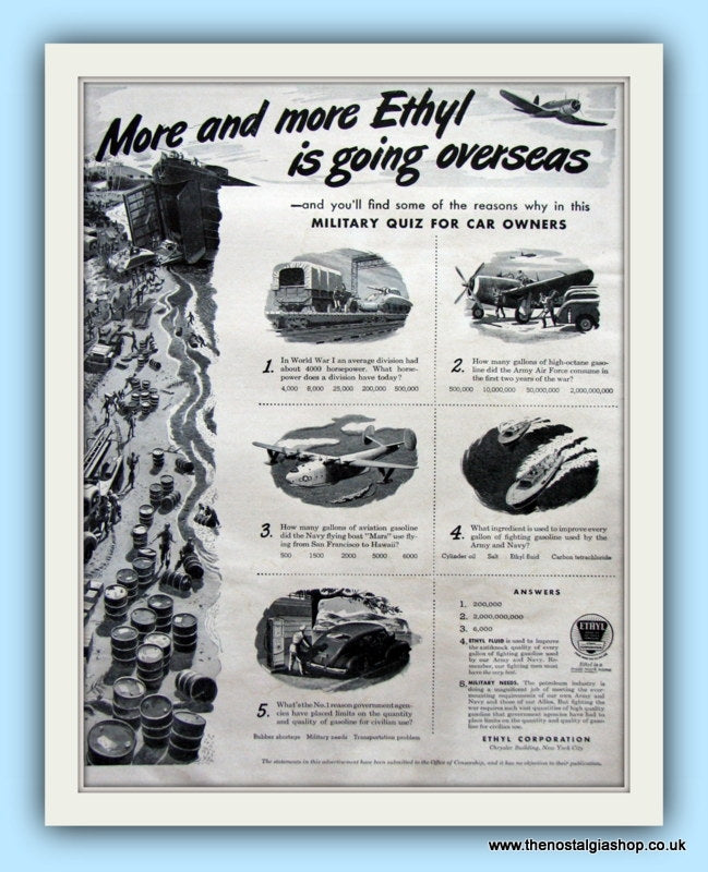 Ethyl Original Advert 1944 (ref AD8097)