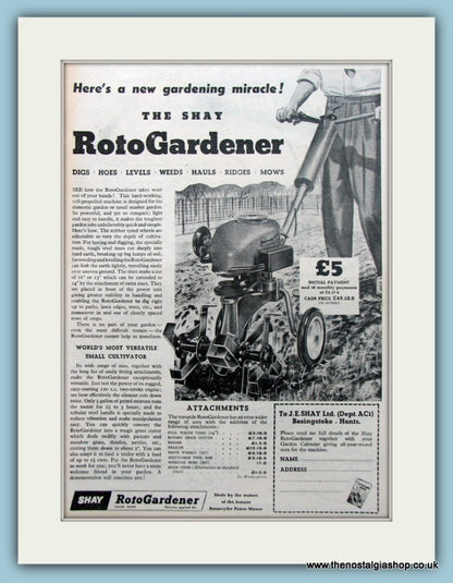 Shay RotoGardener Set of 2 Original Adverts 1955 (ref AD4601)
