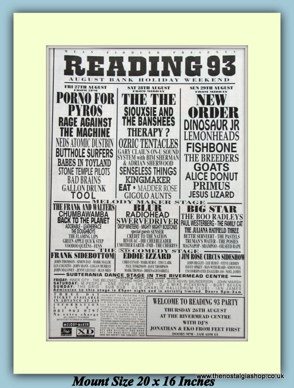 Reading Festival 1993 Original Advert (ref AD9006)