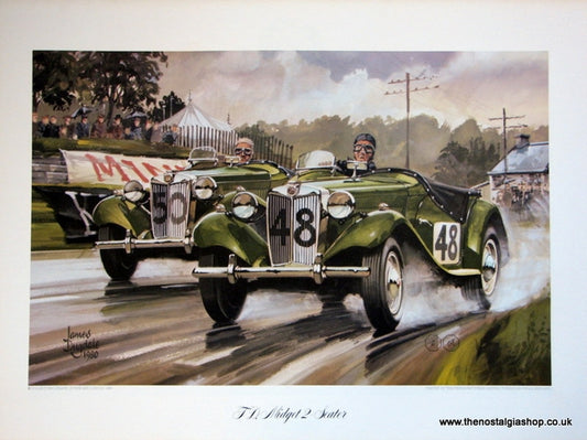 MG TD, Midget 2-Seater. Classic Large Car Print.