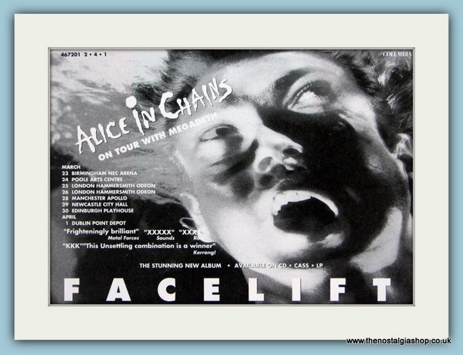 Alice in Chains, Facelift. Original Advert 1991 (ref AD1953)