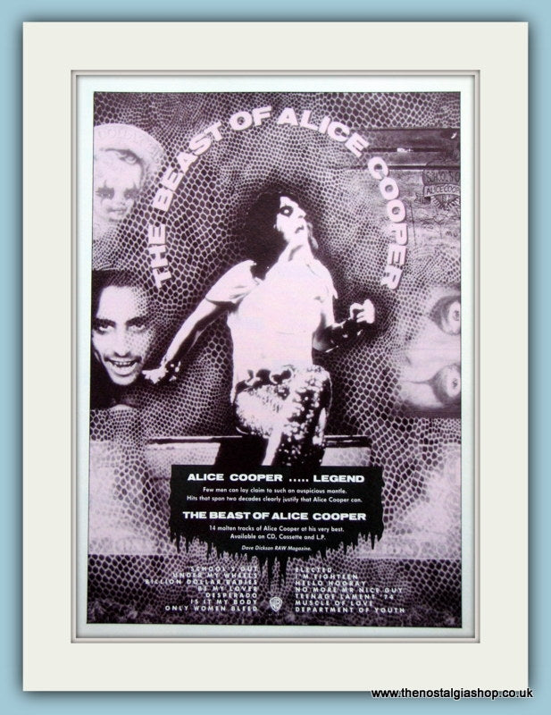 Alice Cooper The Beast Of Alice Cooper 1989 Original Advert (ref AD3134)
