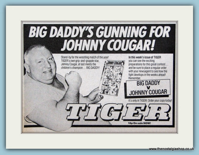 Tiger Big Daddy V Johnny Cougar Original Advert 1982 (ref AD6403)
