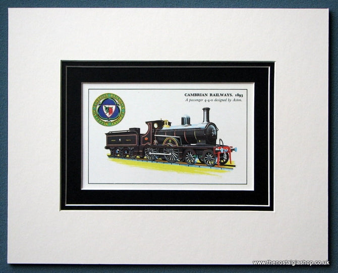 Cambrian Railway A Passenger 4-4-0 Mounted Print (ref SP15)