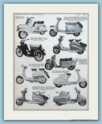 Scooter Range 1960 2 Mounted pages. 1960 (ref AD4085)