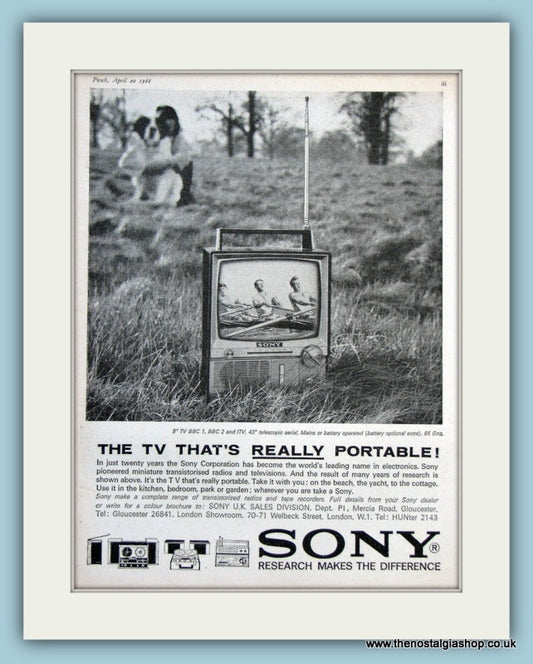 Sony Portable TV Original Advert 1966 (ref AD3023)