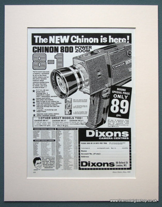 Chinon 800 Power Zoom Camera 1968 Original Advert (ref AD1070)