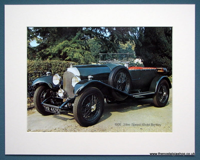 Bentley 3 Litre Speed Model 1926. Colour Photo Print 1973 (ref AD1334)