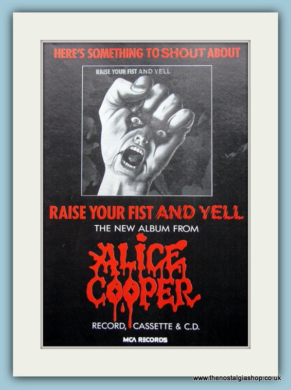 Alice Cooper Raise Your Fist And Yell 1987 Original Advert (ref AD3136)