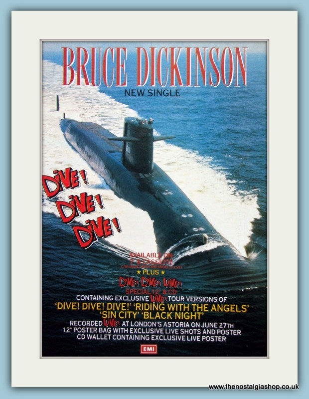 Bruce Dickinson Dive Dive Dive  Original Music Advert 1990 (ref AD3458)