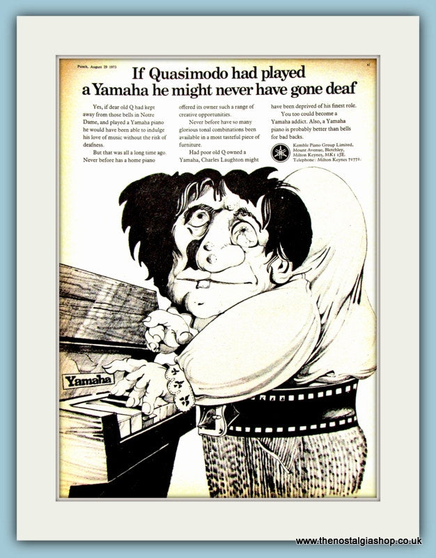 Yamaha Pianos with Quasimodo! Original Advert 1973 (ref AD2223)