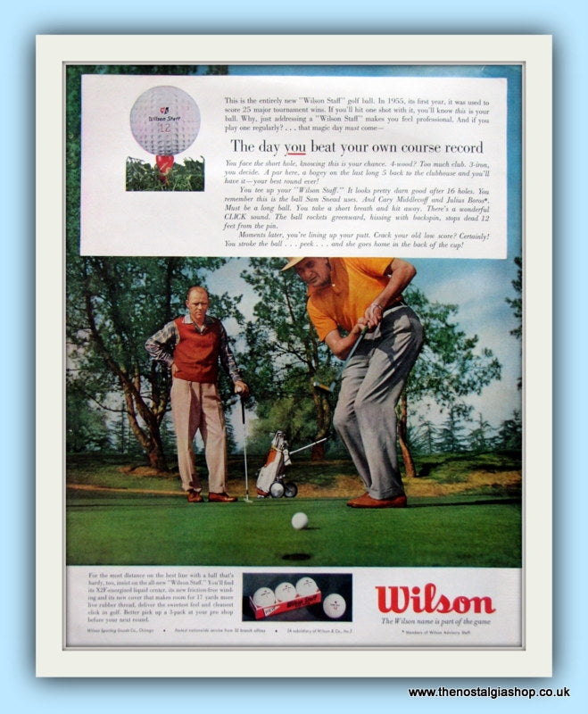 Wilson Golf Balls. Original Advert 1956 (ref AD8106)