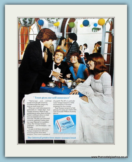 Tampax Tampons Original Advert 1977 (ref AD4561)