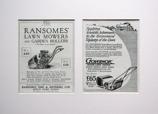 Lawnmowers . Original double advert 1924 (ref AD1559)