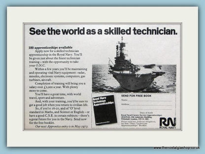 Royal Navy Technician. Set of 4 Original Adverts 1970's (ref AD6061)