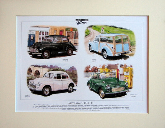 Morris Minor 1948 - 1971  Mounted Print