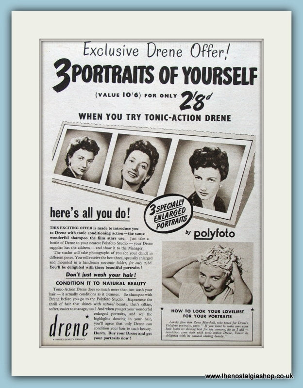 Drene Hair Conditioner 1952 Original Advert (ref AD4531)
