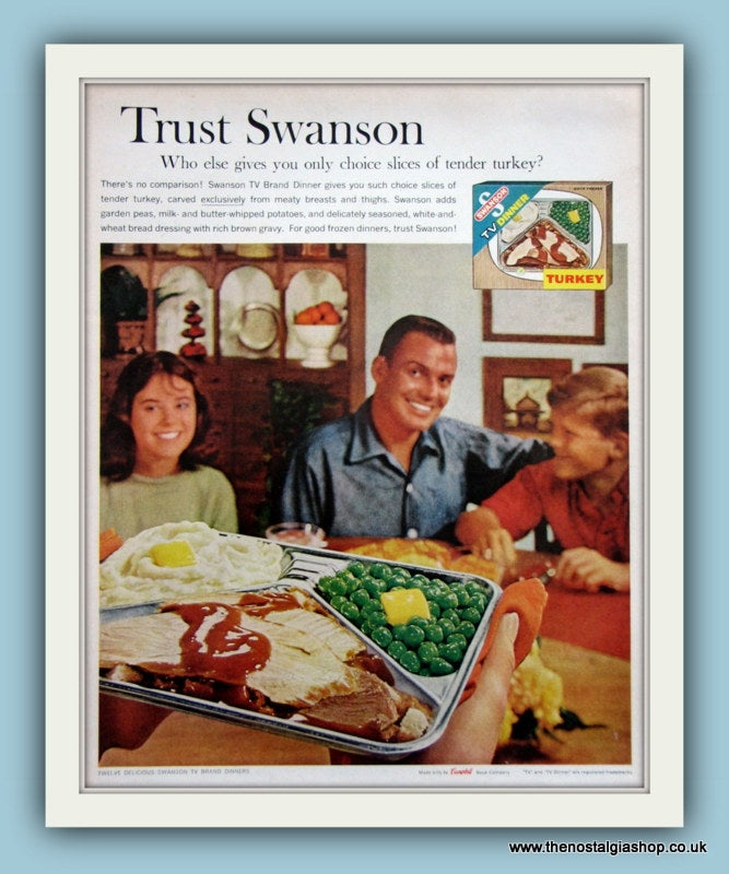 Swanson Turkey TV Dinner. Original Advert 1961 (ref AD8143)