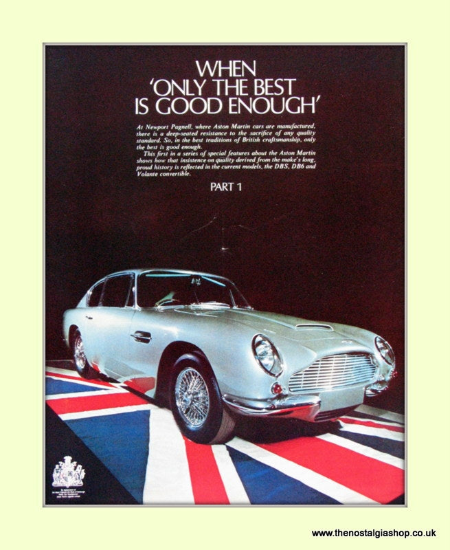 Aston Martin Original Advert 1968 (ref AD6690)