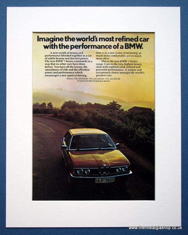 BMW 7 Series. Original advert 1977 (ref AD1408)
