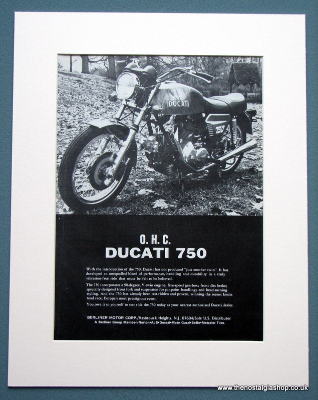 Ducati 750 O.H.C. Motorcycle. Original advert (ref AD1221)