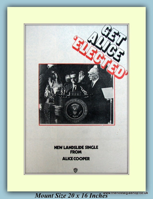 Alice Cooper Elected Original Advert 1972 (ref AD9073)
