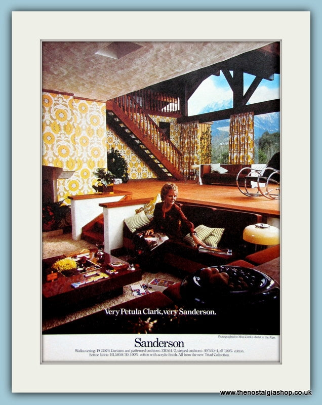 Sanderson Wallpaper, Curtains, Cushions Original Advert 1975 (ref AD2517)