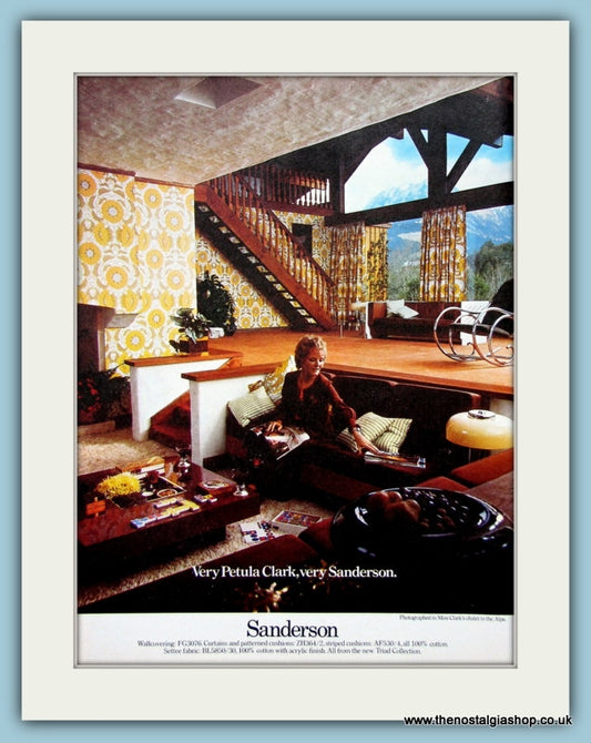 Sanderson Wallpaper, Curtains, Cushions Original Advert 1975 (ref AD2517)