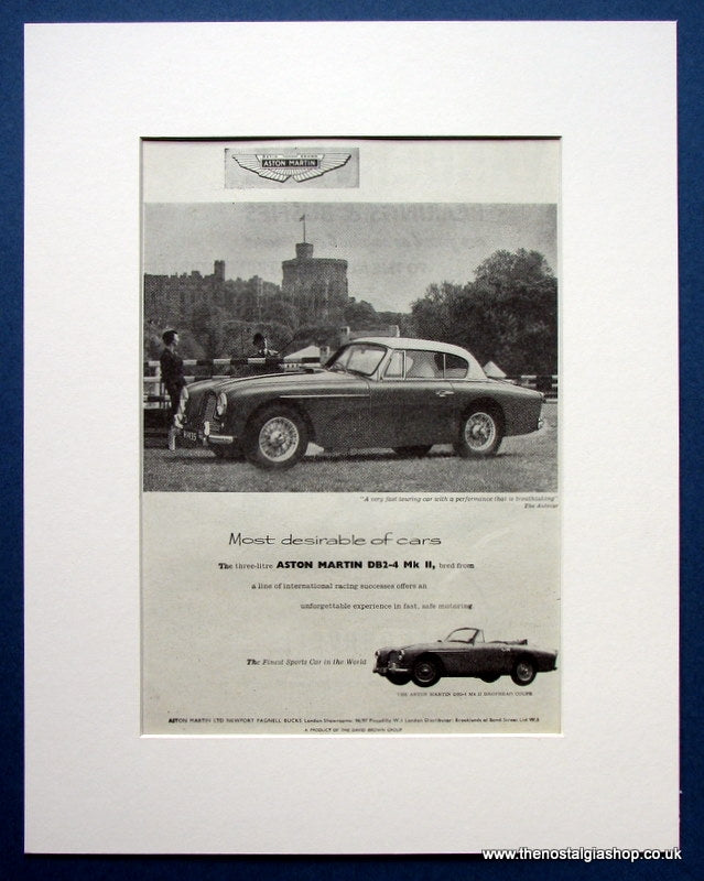 Aston Martin DB2-4 Mk II Drophead Coupe 1955 Original Advert (ref AD1441)
