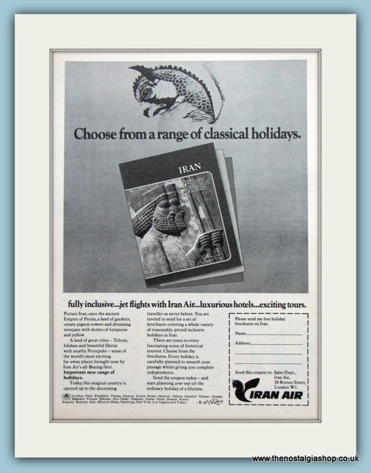 Iran Air Original Advert 1974 (ref AD2162)