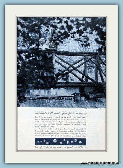 Diamonds De Beers Consolidated Mines Ltd Set Of 3 Original Adverts 1962 & 1967 (ref AD6179)